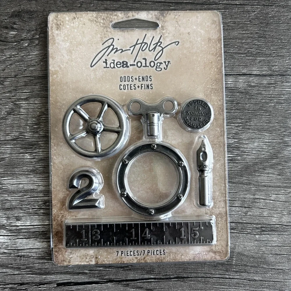 Tim Holtz Idea-ology Lot Label Tape Faucet Knobs Odds Ends Assemblage‎ Chain New